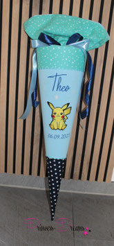 Schultüte "Theo" mit Pikachu 70cm inkl. Rohling zusätzl. mit Leuchtsterne