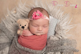 JHB Blume rosa/pink Perle/Glitzer