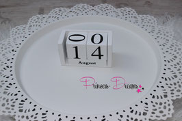 Geburtstag-Würfel Vintage weiß klein