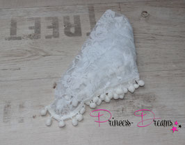 Posing Spitzen-Unterlage mit Bommeln: weiß