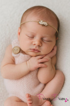 Set Mohair: Overall mit Haarband nude