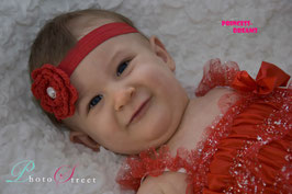 Glitzer Rüschenbody Baby rot