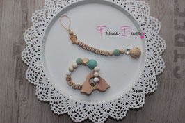 Babygeschenk Junge "Janosch"  Schnullerkette & Greifling Set