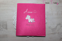 Zeugnissmappe Filzhülle inkl. Ordner "Anna" mit Filz pink