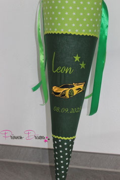 Schultüte "Leon" mit Rennauto 70cm inkl. Rohling