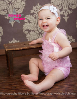 Glitzer Rüschenbody Baby rosa