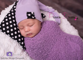 Newborn Fotoshooting 3tlg. Set Pillow/Mütze/HB flieder