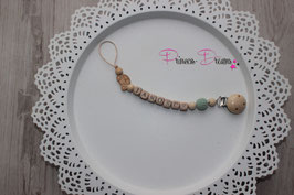 Taufgeschenk Baby Schnullerkette Janosch Häkelperle grün