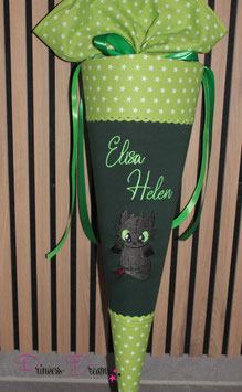 Schultüte "Elisa Helen" mit Ohnezahn 70cm inkl. Rohling