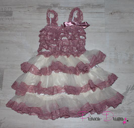 Princess-Kleid ivory/altrosa 1-3 Jahre