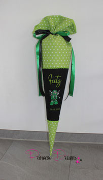 Schultüte grün "Fritz" mit Ninjago 70cm inkl. Rohling