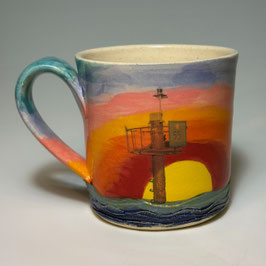Sunset with Channel Markers mug