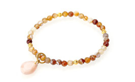 Ashley - Edelstein Armband Feuerachat in Braun