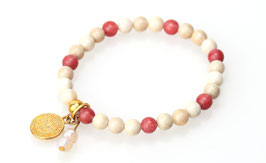 Angelika - Edelstein Armband in Beige und Rot