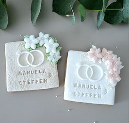 Gastgeschenk Hochzeit Eheringe Blumen