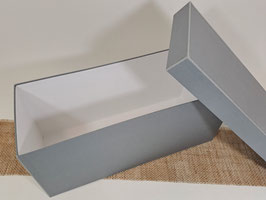 Schachtel "Grau mit Leinenkante"