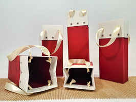 Geschenktaschen - Weihnachten - Rot mit weißem Rand