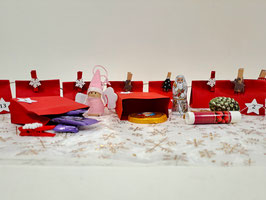 Adventkalender mit Faltsackerl "Rot"