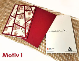 Karte inkl. Kuvert - "Rote Weihnachten"