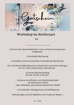 Gutschein für einen Workshop im Atelier3art