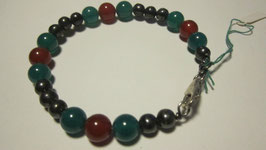 Bracelet sterling silver 925, agate and carnelian stones