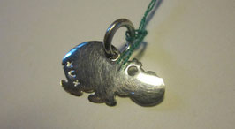 Silver pendant hippo shape