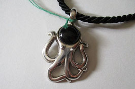 Octopus in sterling silver 925 and onix