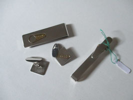 Tie clip in silver with set