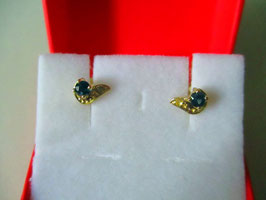 Small earrings with zircons and synthetic sapphires