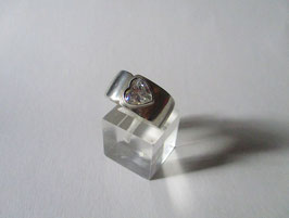 Silver ring band shape with zircon