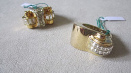 Silver gold plated rings with zircons