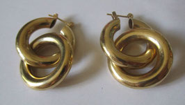 Silver earrings double hoop