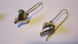 Silver earrings heart pendant