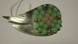 Silver brooch glass bead