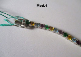 Silver bracelets Tennis style multicolor stones