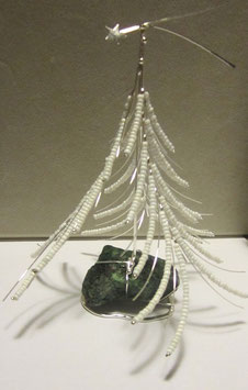 Christmast tree handmade in silver on a Zoisite stone
