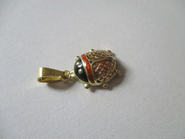 Ladybug in enamelled gold