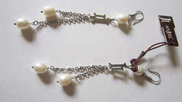 Steel and pearls earrings by Anjel (n2)