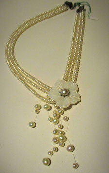 Pearls necklace and mother pearl