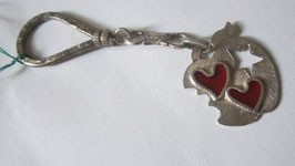 Apple and heart keyring