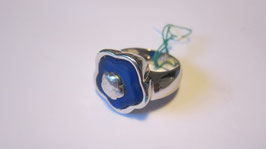 Silver and blue crystall ring flower shape