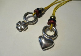 Silver pendants heart or quadrefoil