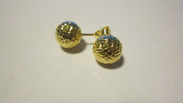 Earrings gold ball with punching