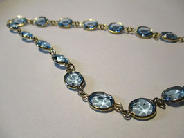 Sterling silver necklace light blue topaz