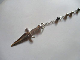 Silver necklace with dagger shape pendant