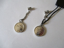 D&G earrings in steel roudel pendant