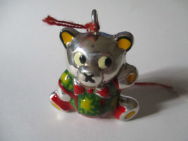 Teddy bear in sterling silver enamelled