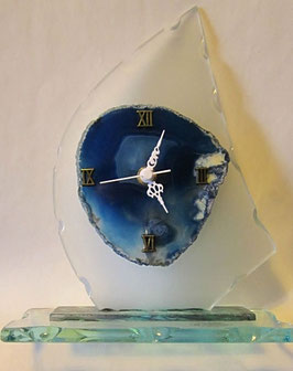 Table clock in Murano Glass and Agate stone