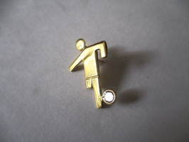 Soccer player pin with zircon