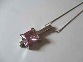 Silver pendant pink topaz. Available in 2 models